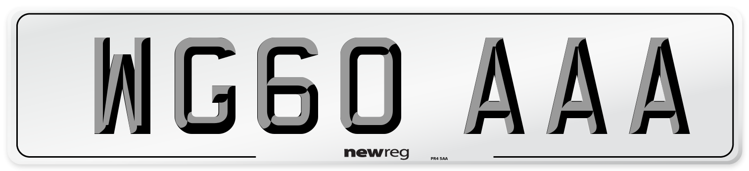 WG60 AAA Number Plate from New Reg